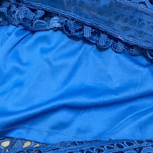Just Me Crochet Blue Dress - Picture 5 of 13